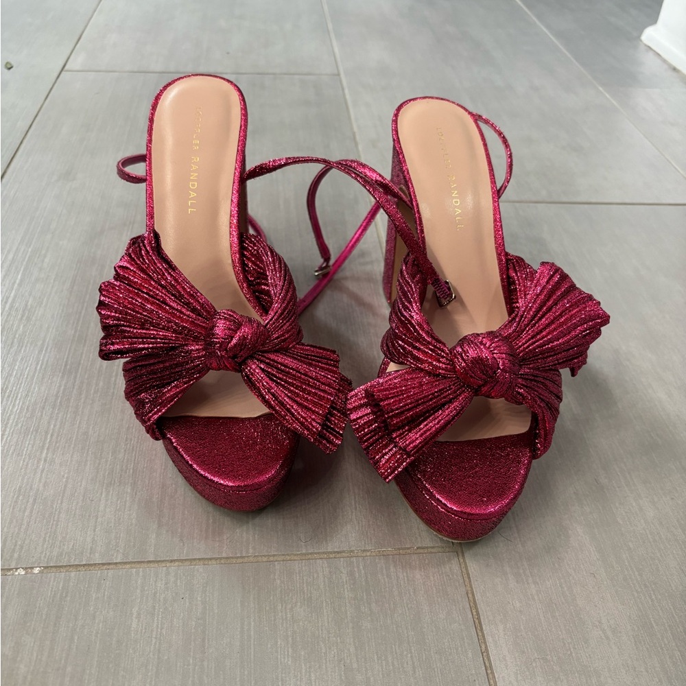 Loeffler Randall Natalia Pink Heeled Sandals with Bow - never worn!